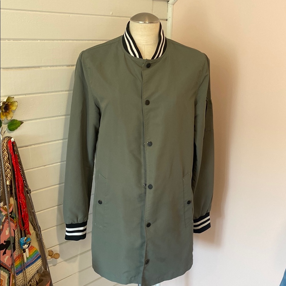 ‘Brave Soul London’ Army Green Bomber Jacket, Size Small